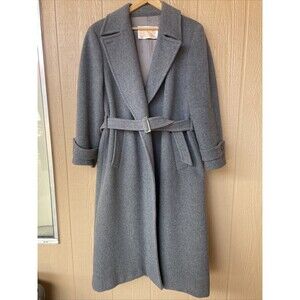 Vintage Pendleton Wool Belted Trench Coat Size 10 Gray Classic Made In USA